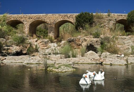 Pont Vell, el antiguo puente que cruza el Riu de Santa Eulària, el único río en Ibiza